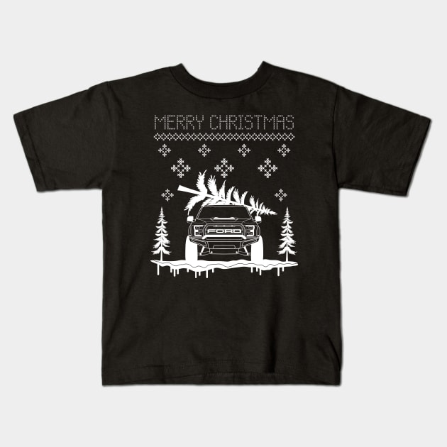 Raptor F150 Christmas Kids T-Shirt by HSDESIGNS